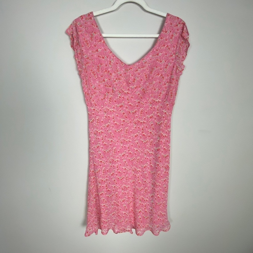 April Cornell Vintage Babydoll Floral Dress Small Beaded Rayon Cottagecore